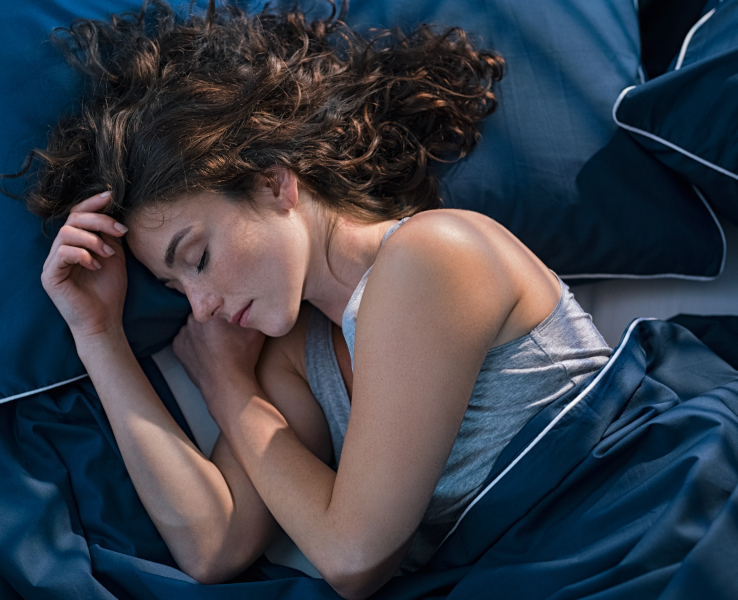 woman lying in bed